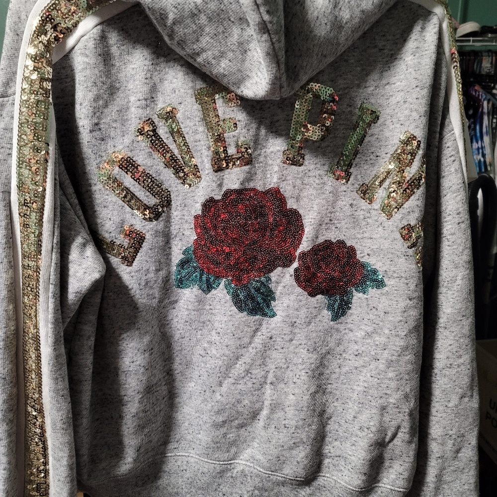 Love Pink Sequence Hoodie